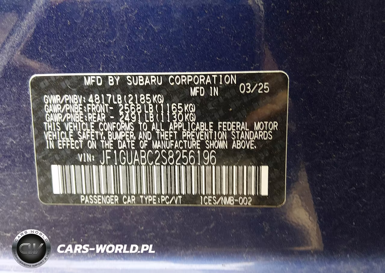 2025 Subaru Impreza Base 5-Door VIN:JF1GUABC2S8256196 - 9