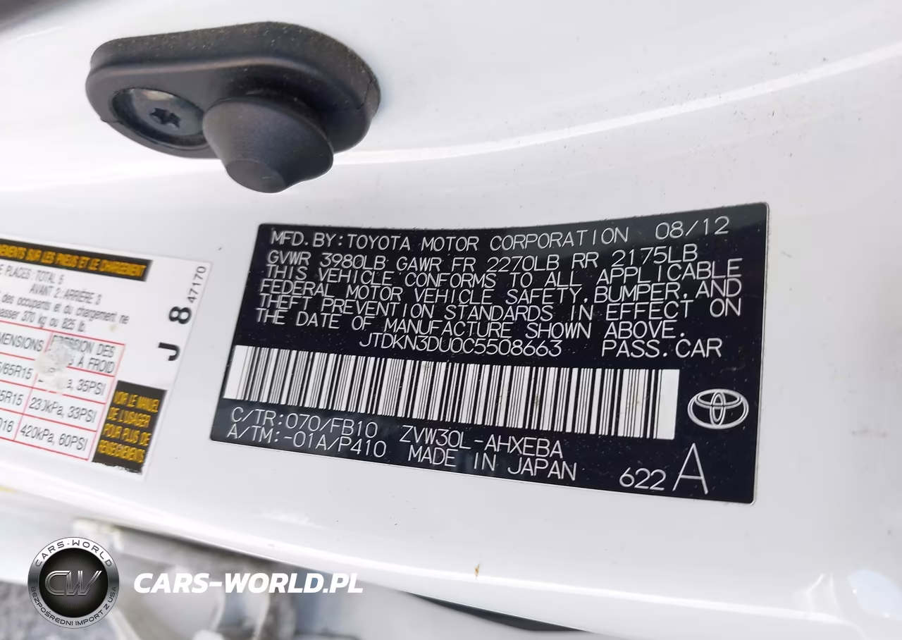 2012 Toyota Prius Two VIN:JTDKN3DU0C5508663 - 9
