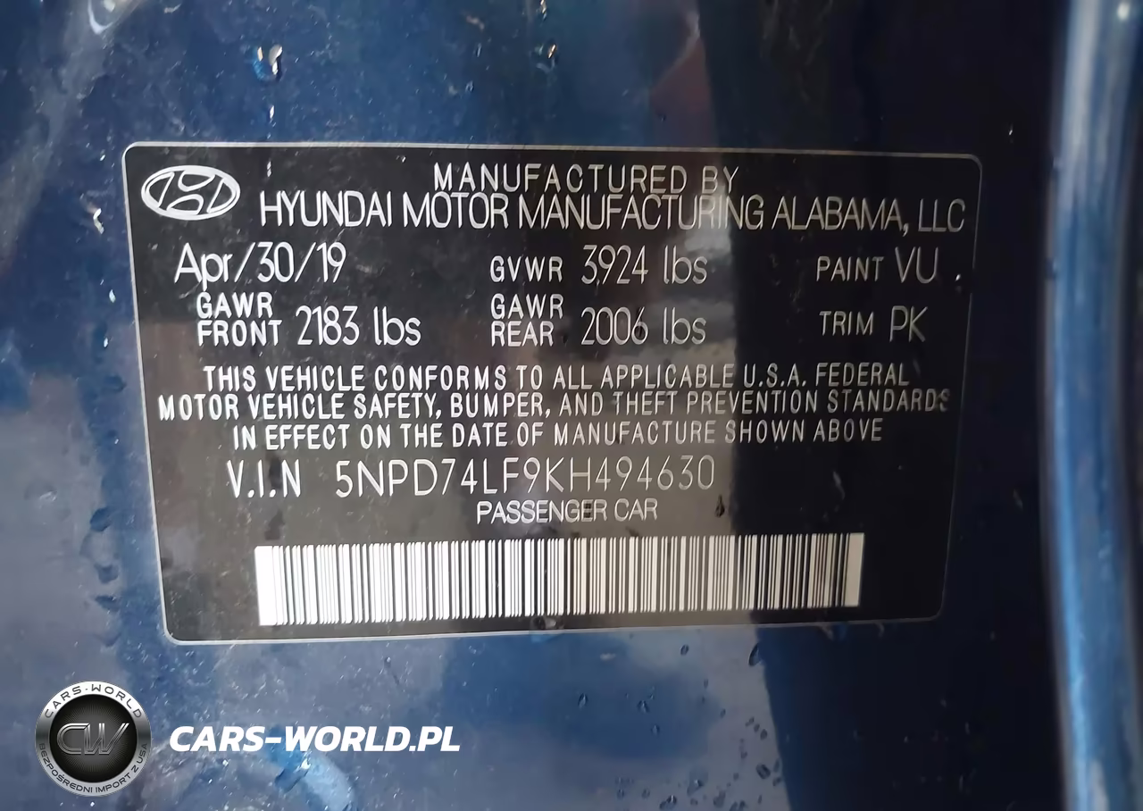 2019 Hyundai Elantra Se VIN:5NPD74LF9KH494630 - 9