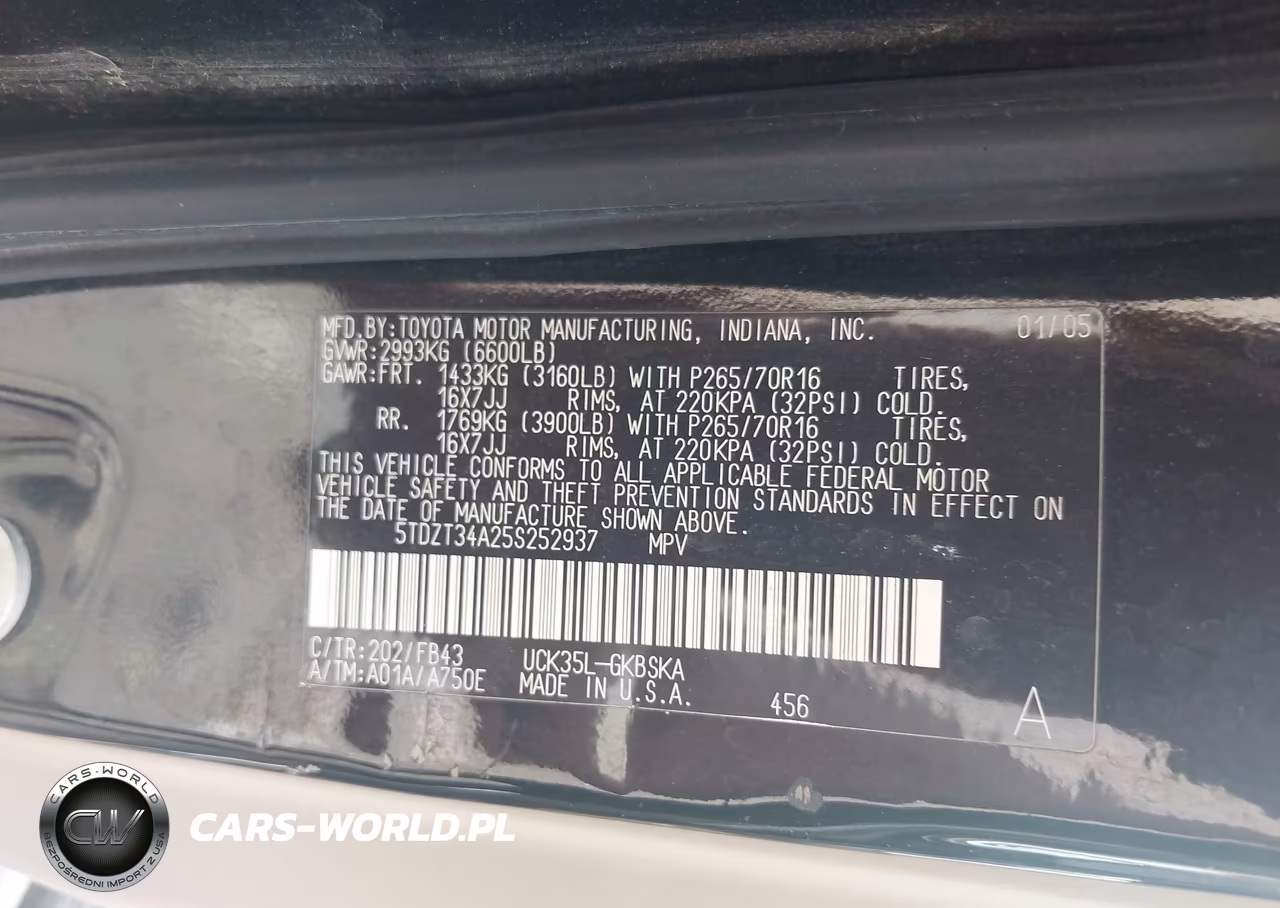 2005 Toyota Sequoia Sr5 V8 VIN:5TDZT34A25S252937 - 9