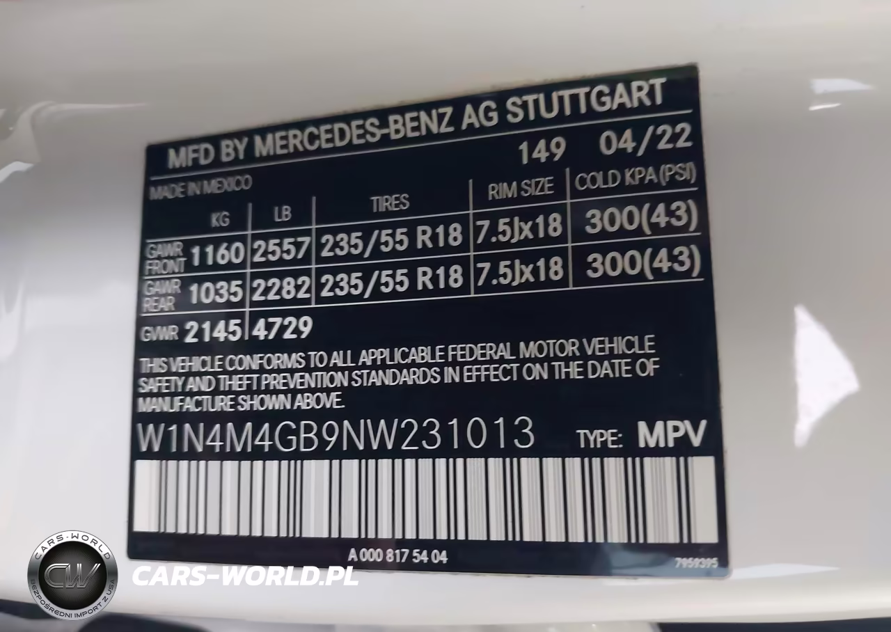 2022 Mercedes-Benz Glb 250 VIN:W1N4M4GB9NW231013 - 9