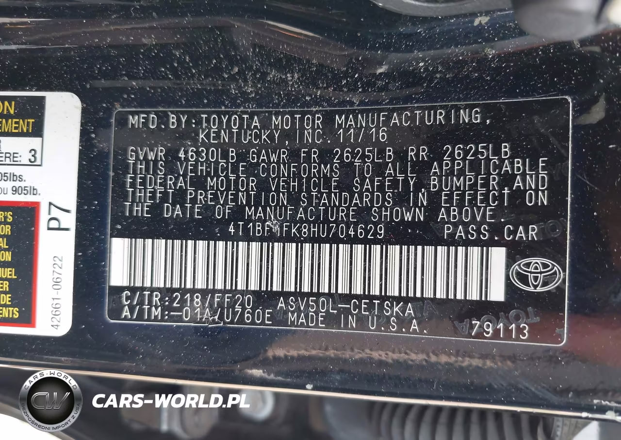 2017 Toyota Camry Se VIN:4T1BF1FK8HU704629 - 9