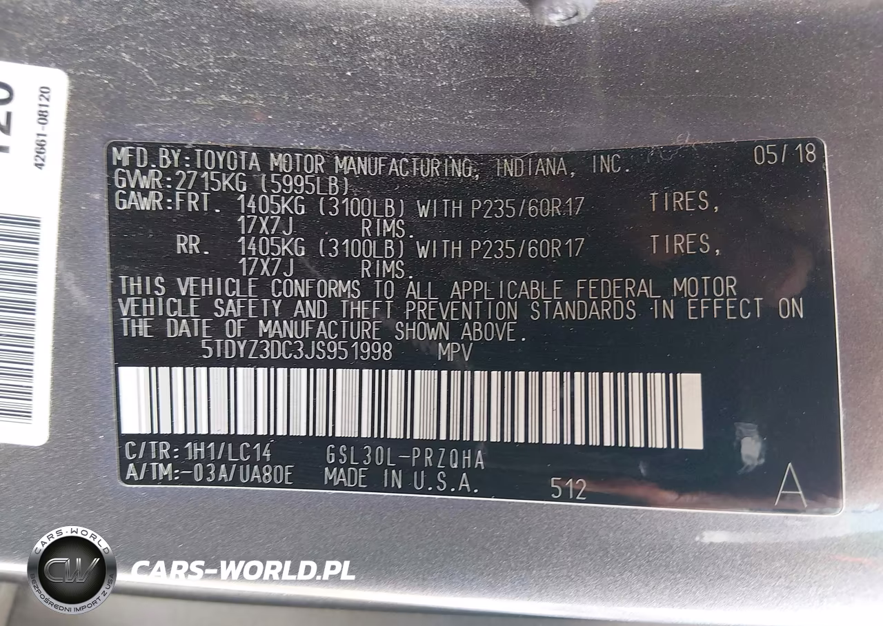 2018 Toyota Sienna Xle 8 Passenger VIN:5TDYZ3DC3JS951998 - 9