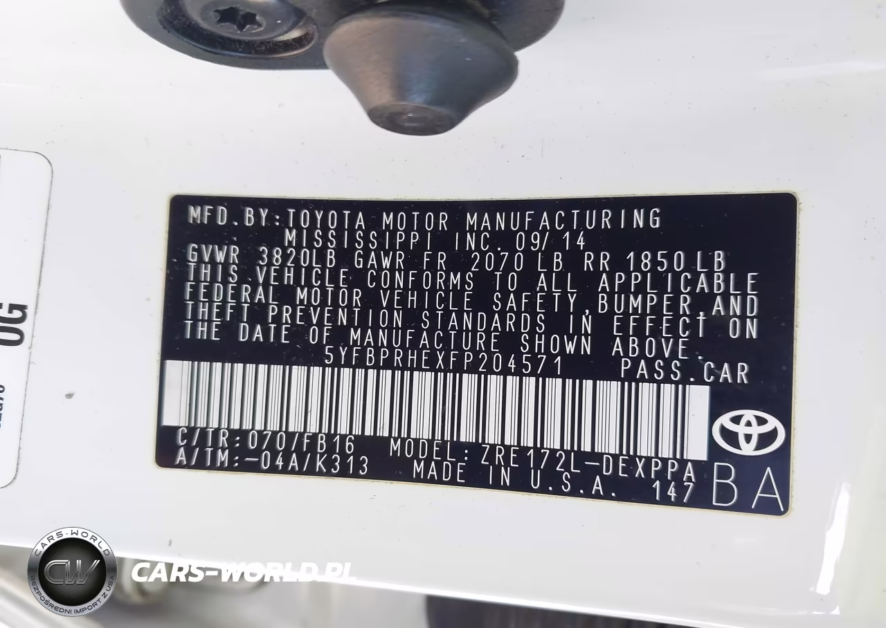 2015 Toyota Corolla Le Eco Plus VIN:5YFBPRHEXFP204571 - 9