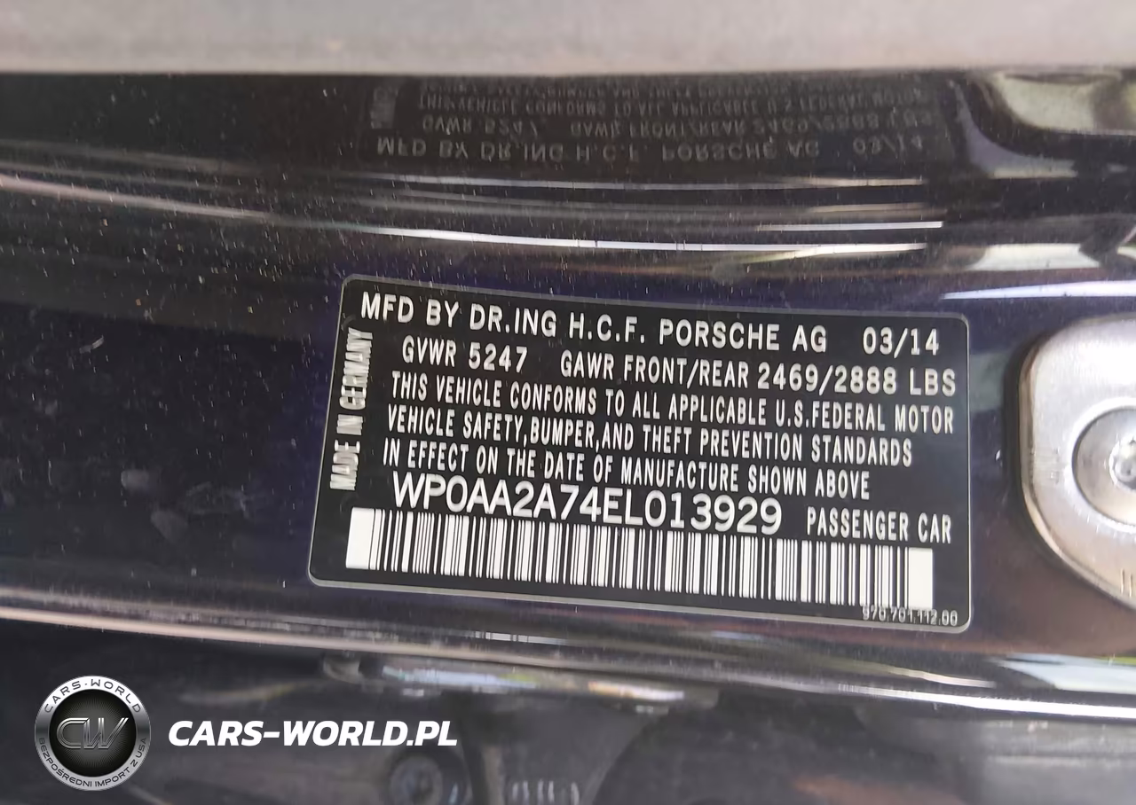 2014 Porsche Panamera 4 VIN:WP0AA2A74EL013929 - 9