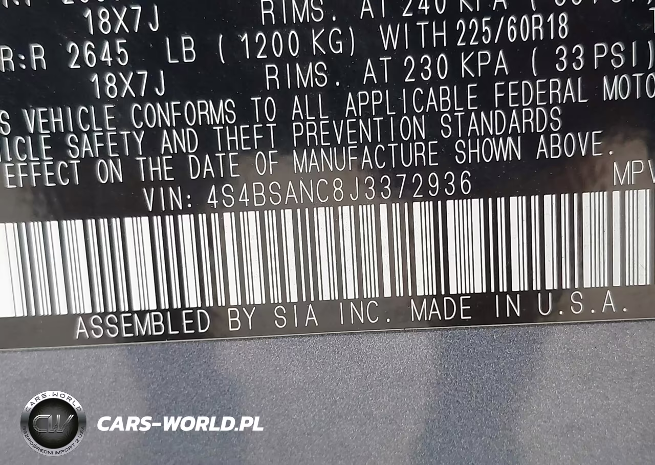 2018 Subaru Outback 2.5I Limited VIN:4S4BSANC8J3372936 - 9