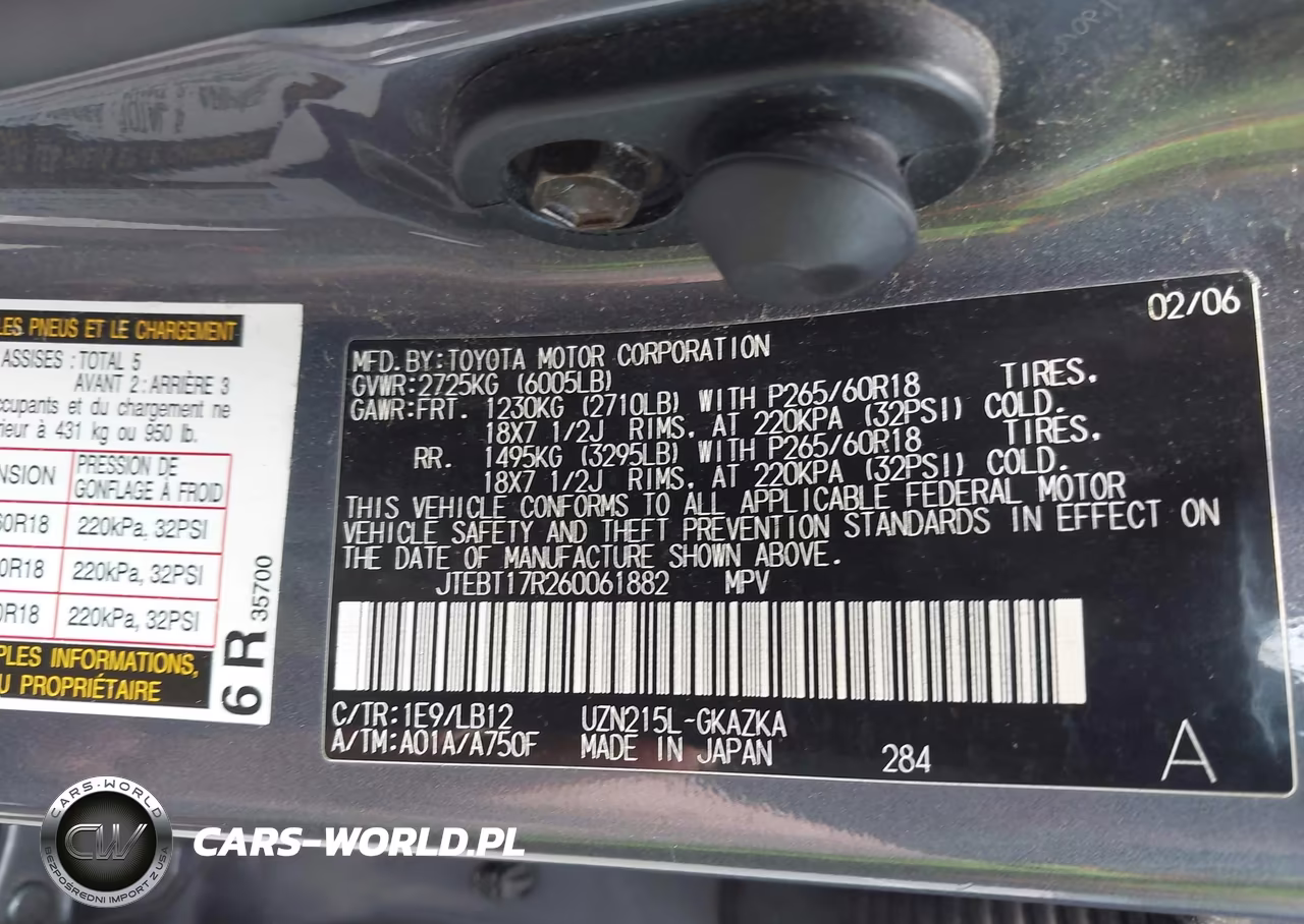 2006 Toyota 4Runner Limited V8 VIN:JTEBT17R260061882 - 9