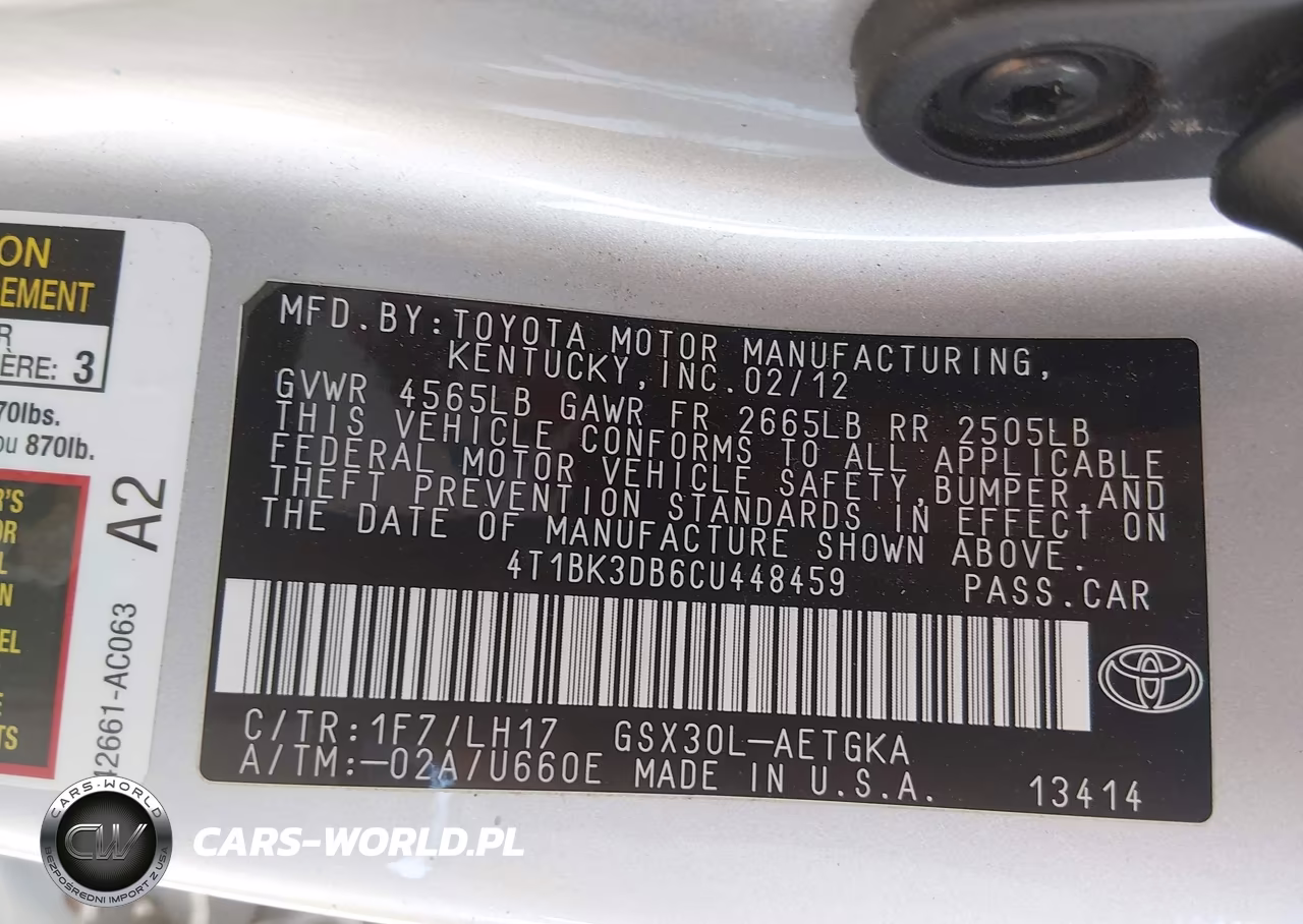 2012 Toyota Avalon VIN:4T1BK3DB6CU448459 - 9