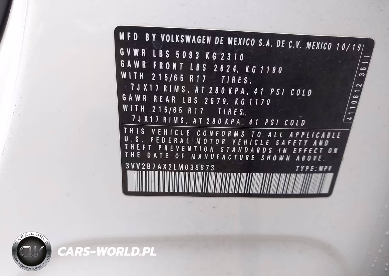 2020 Volkswagen Tiguan 2.0T Se-2.0T Se R-Line Black-2.0T Sel VIN:3VV2B7AX2LM038873 - 9