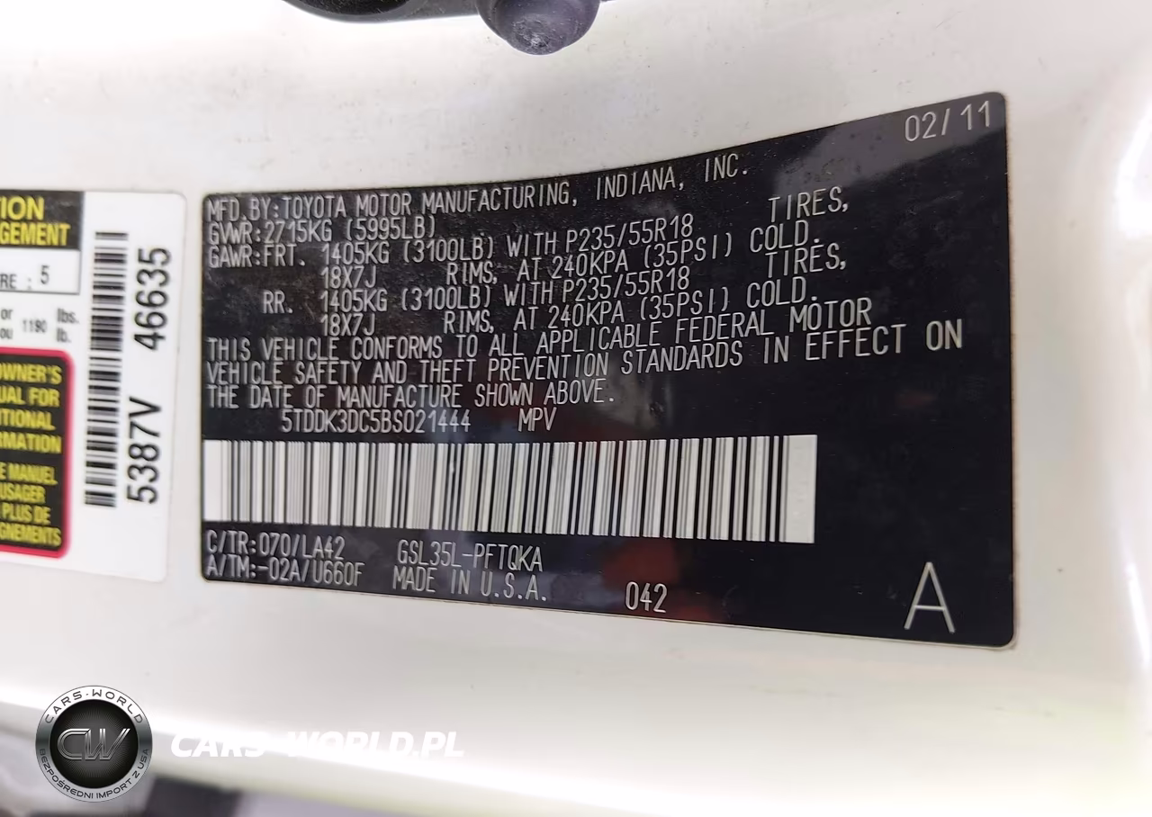2011 Toyota Sienna Limited VIN:5TDDK3DC5BS021444 - 9