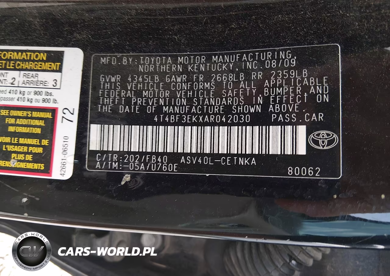 2010 Toyota Camry Le VIN:4T4BF3EKXAR042030 - 9