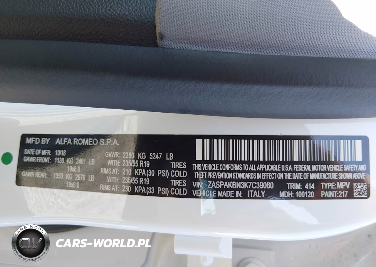 2019 Alfa Romeo Stelvio Ti Awd VIN:ZASPAKBN3K7C39060 - 9