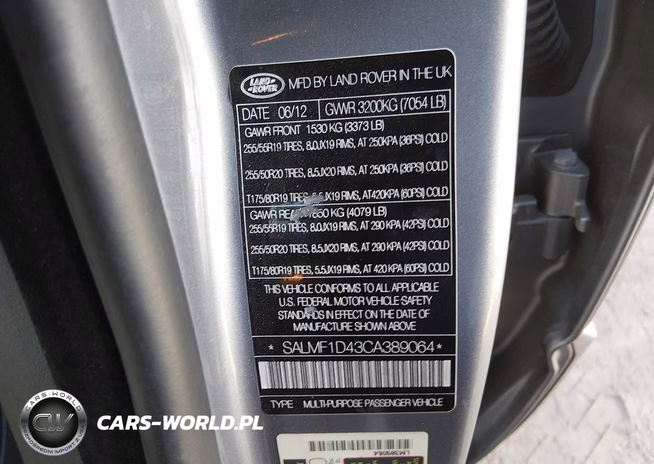 2012 Land Rover Range Rover Hse VIN:SALMF1D43CA389064 - 9