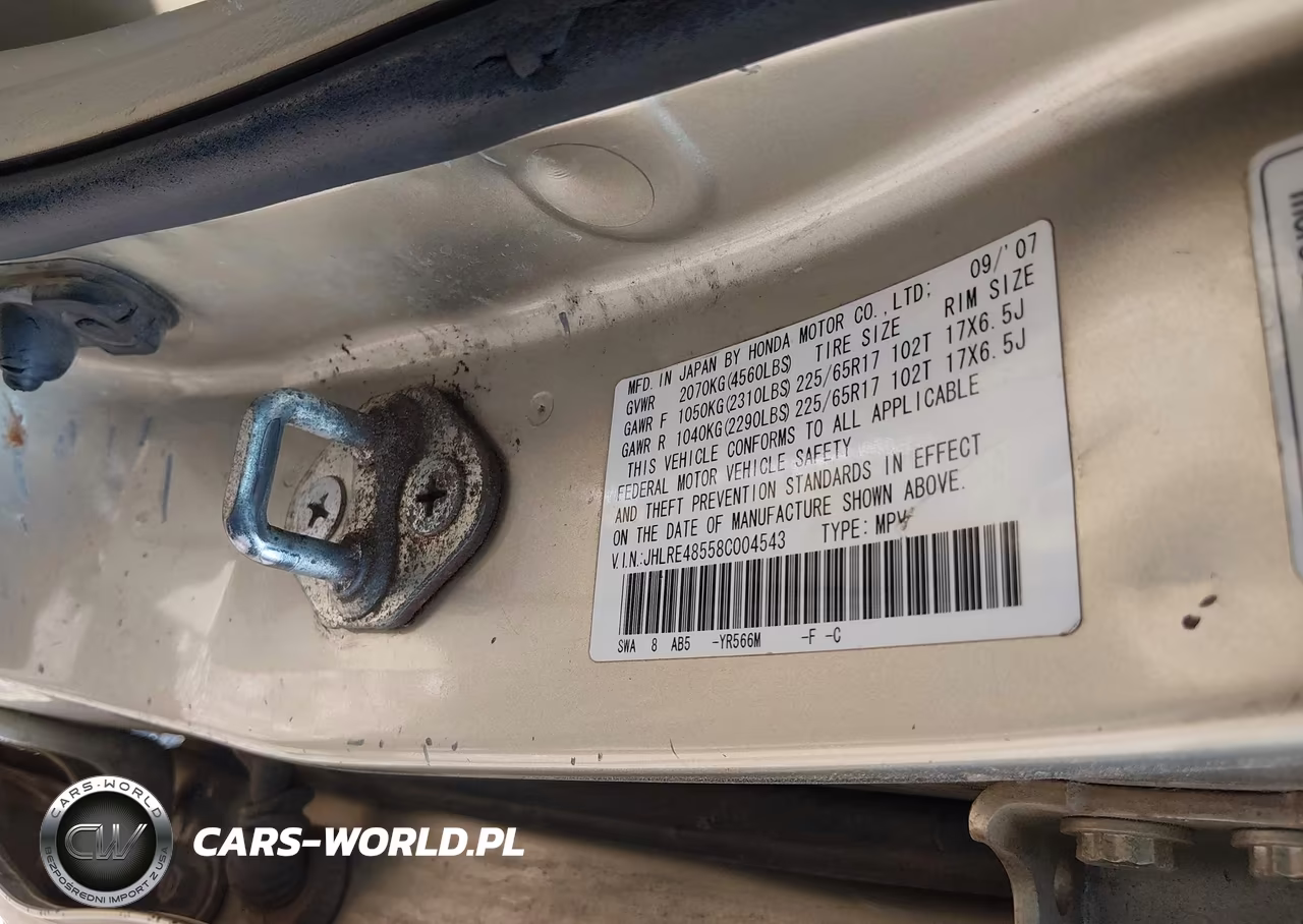 2008 Honda Cr-V Ex VIN:JHLRE48558C004543 - 9