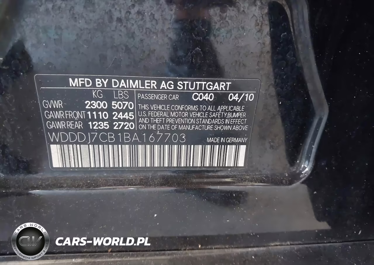2011 Mercedes-Benz Cls 550 VIN:WDDDJ7CB1BA167703 - 9