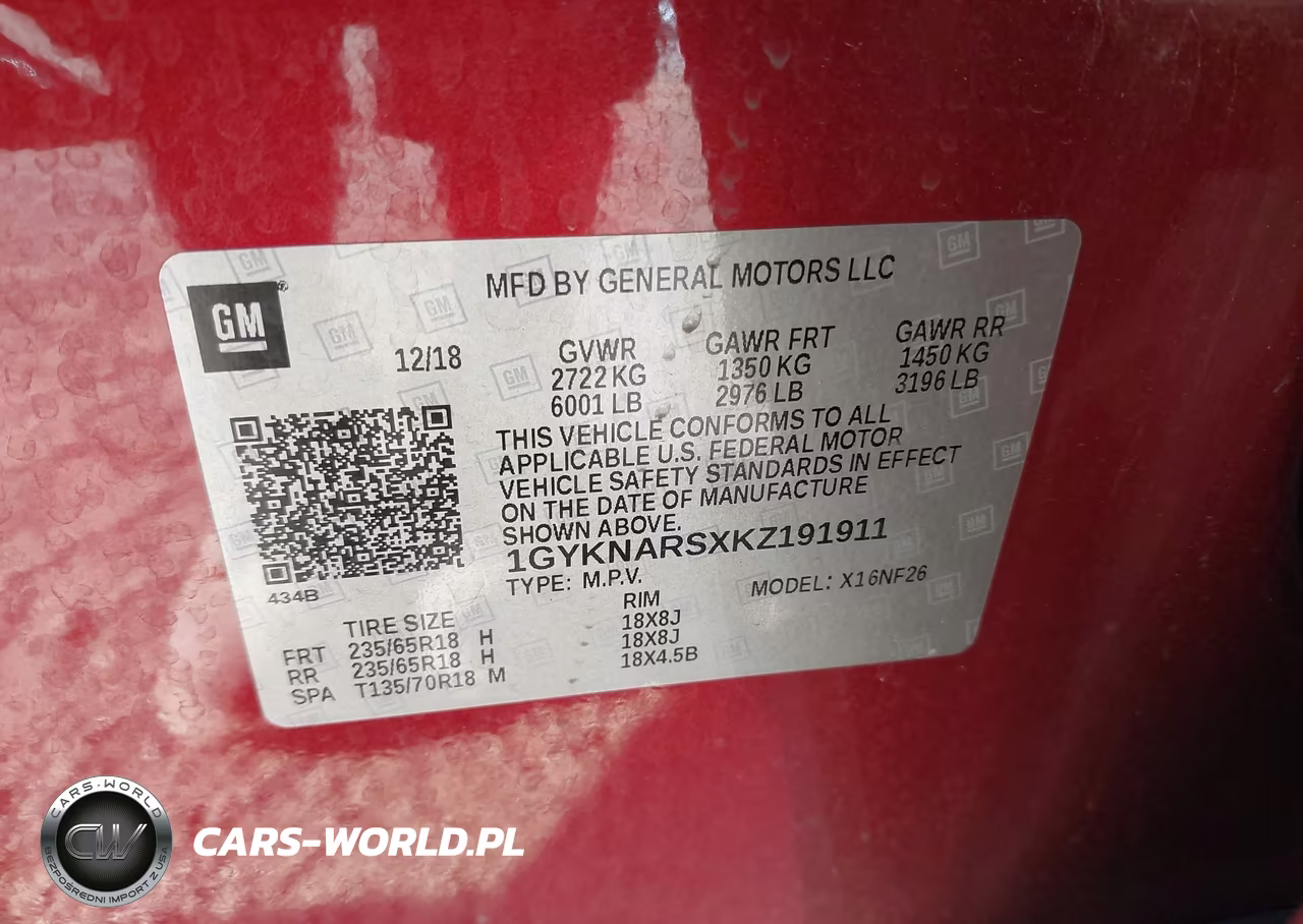 2019 Cadillac Xt5 Standard VIN:1GYKNARSXKZ191911 - 9
