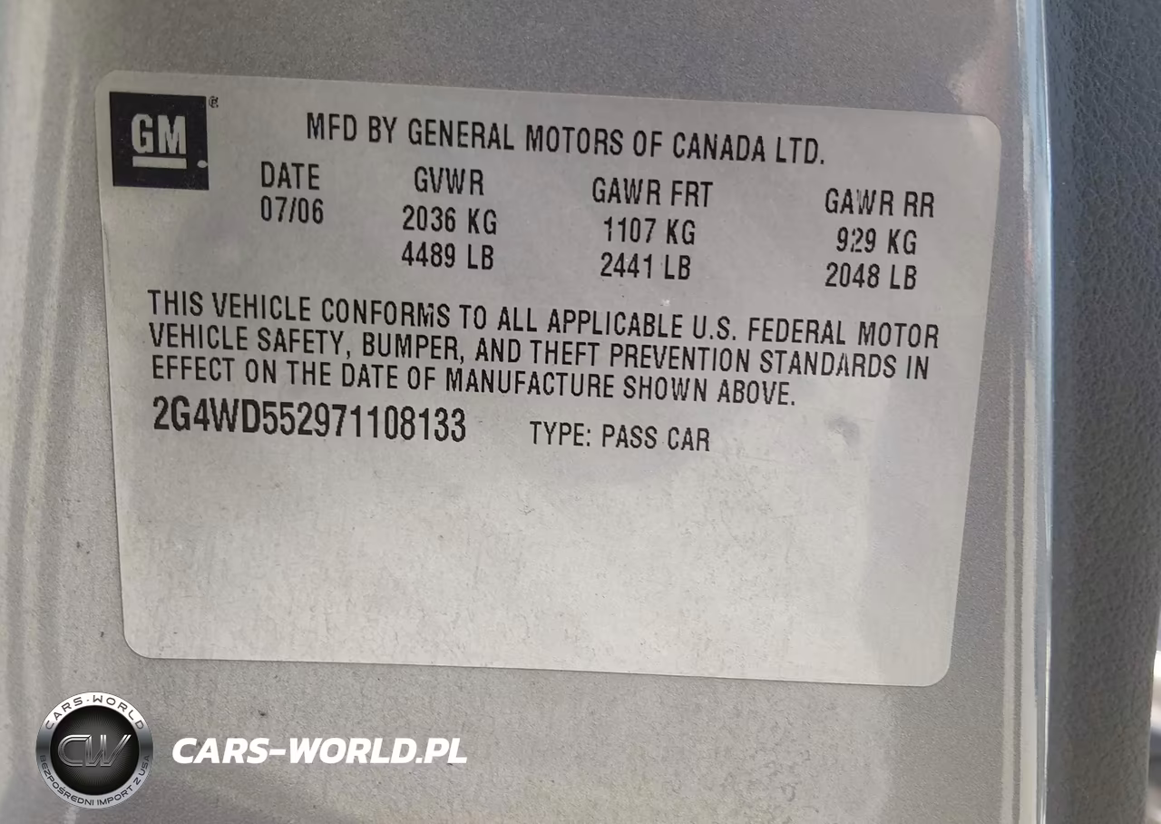 2007 Buick Lacrosse Cxl VIN:2G4WD552971108133 - 9