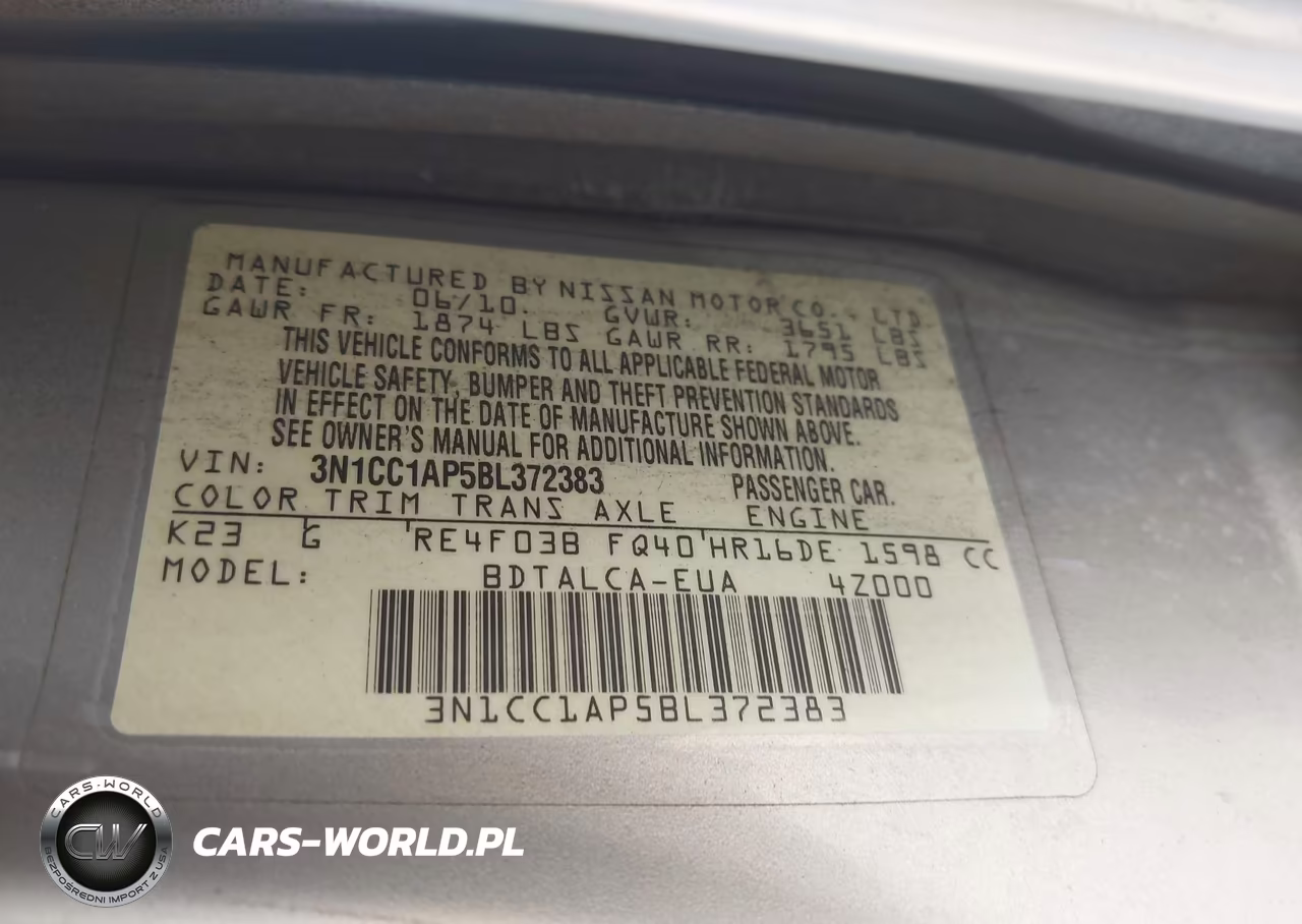 2011 Nissan Versa 1.6 VIN:3N1CC1AP5BL372383 - 9