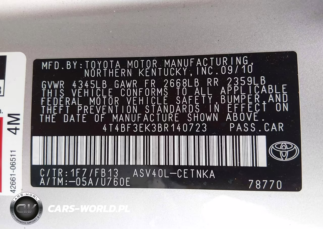 2011 Toyota Camry Le VIN:4T4BF3EK3BR140723 - 9
