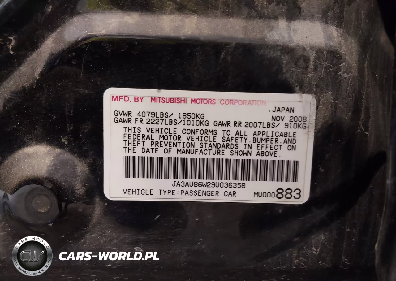 2009 Mitsubishi Lancer Gts VIN:JA3AU86W29U036358 - 9