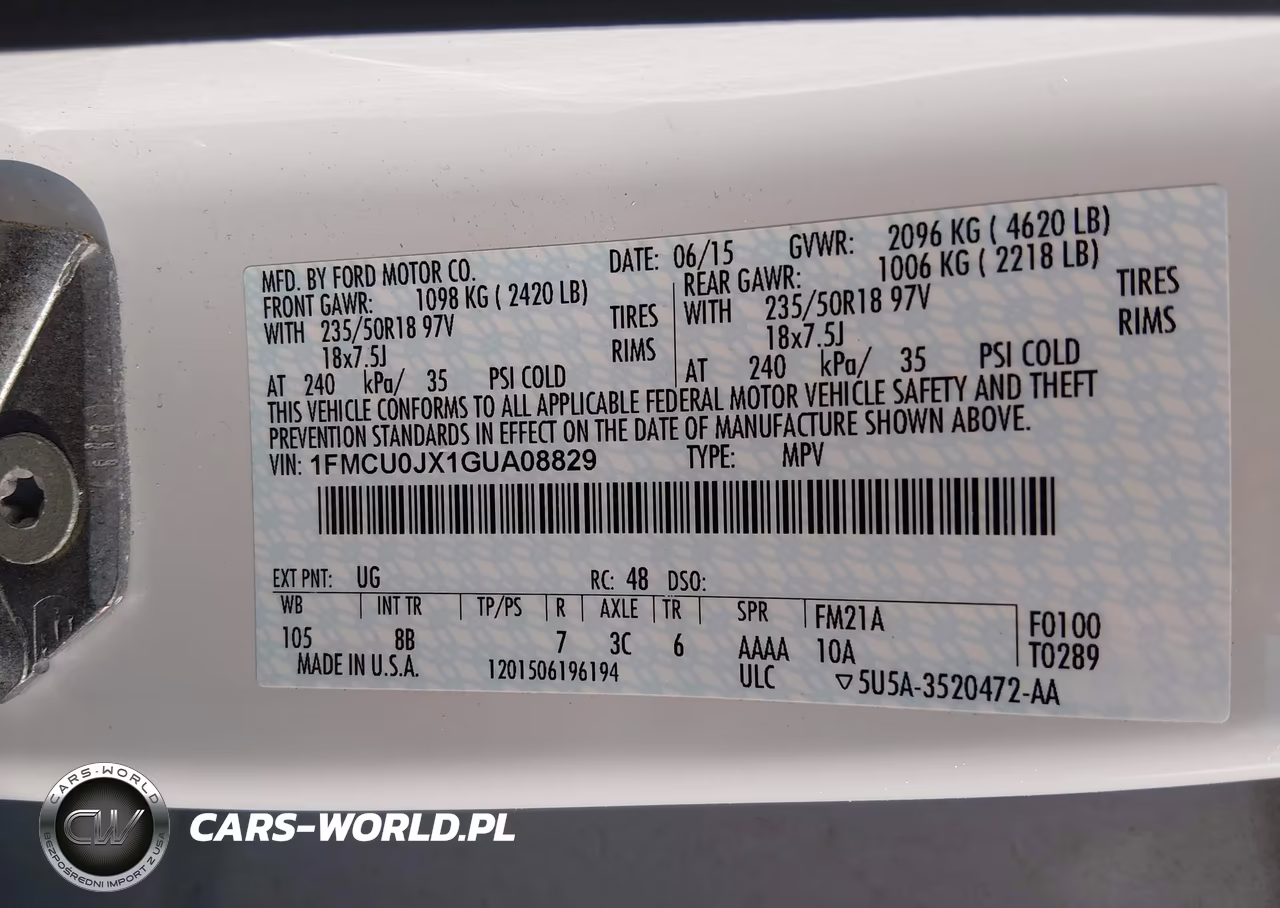 2016 Ford Escape Titanium VIN:1FMCU0JX1GUA08829 - 9