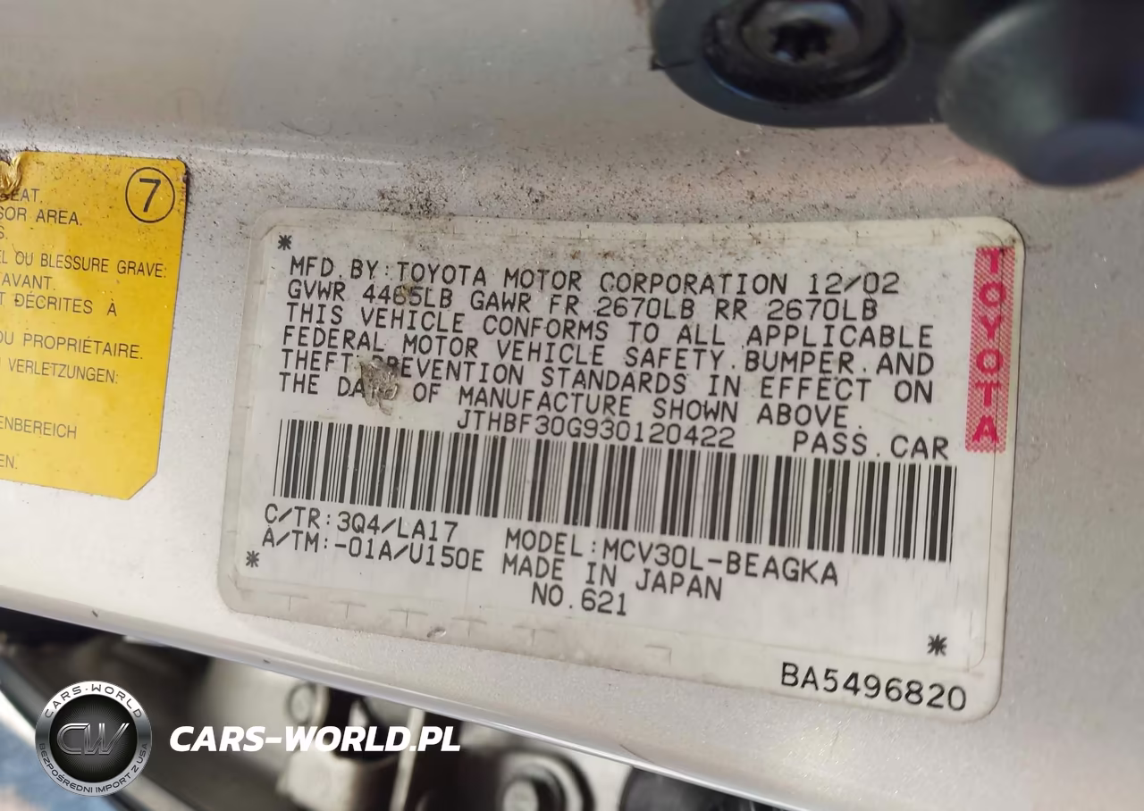 2003 Lexus Es 300 VIN:JTHBF30G930120422 - 9