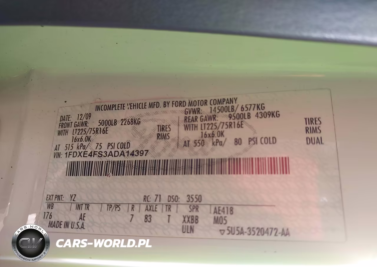 2010 Ford E-450 Cutaway VIN:1FDXE4FS3ADA14397 - 8
