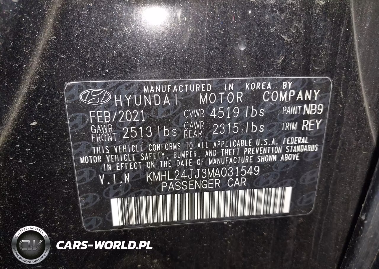 2021 Hyundai Sonata Blue VIN:KMHL24JJ3MA031549 - 9