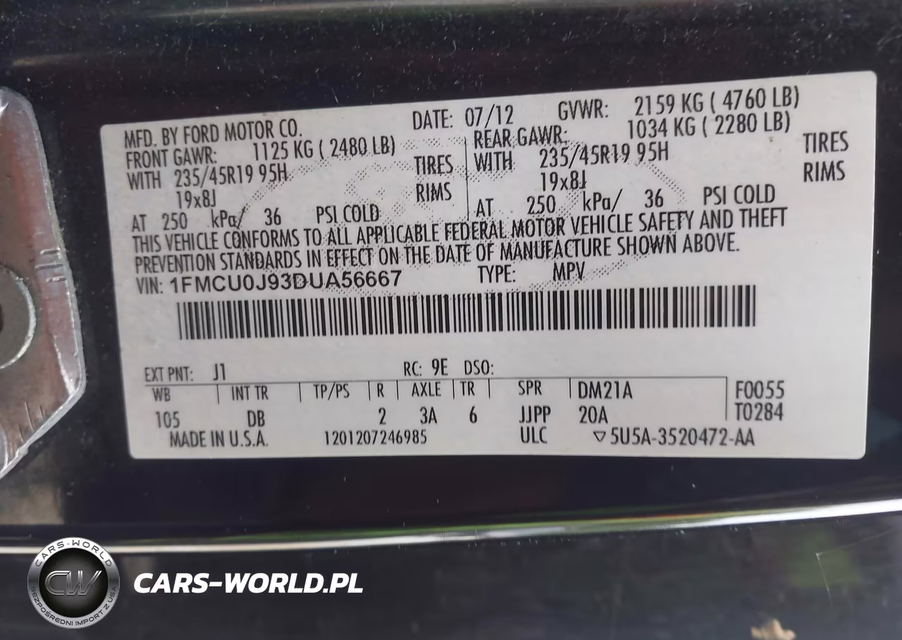 2013 Ford Escape Titanium VIN:1FMCU0J93DUA56667 - 9