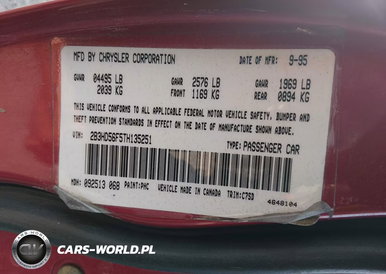1996 Dodge Intrepid Es VIN:2B3HD56F5TH135251 - 9