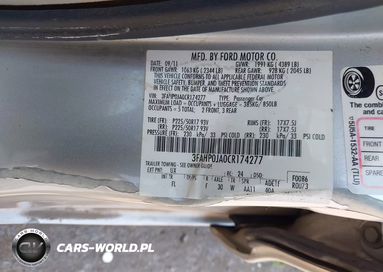 2012 Ford Fusion Sel VIN:3FAHP0JA0CR174277 - 9