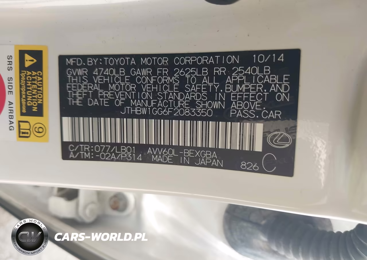 2015 Lexus Es 300H VIN:JTHBW1GG6F2083350 - 9