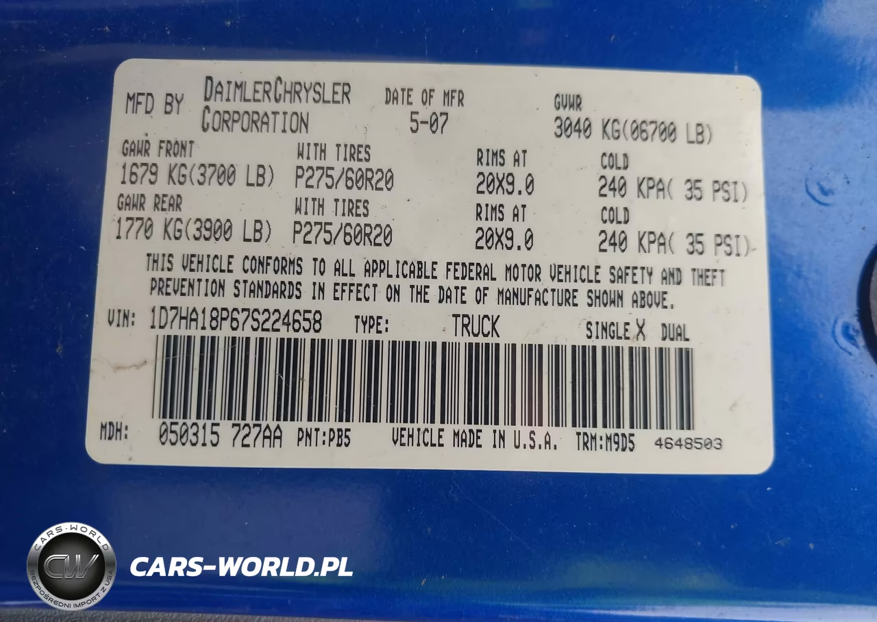 2007 Dodge Ram 1500 Slt VIN:1D7HA18P67S224658 - 9