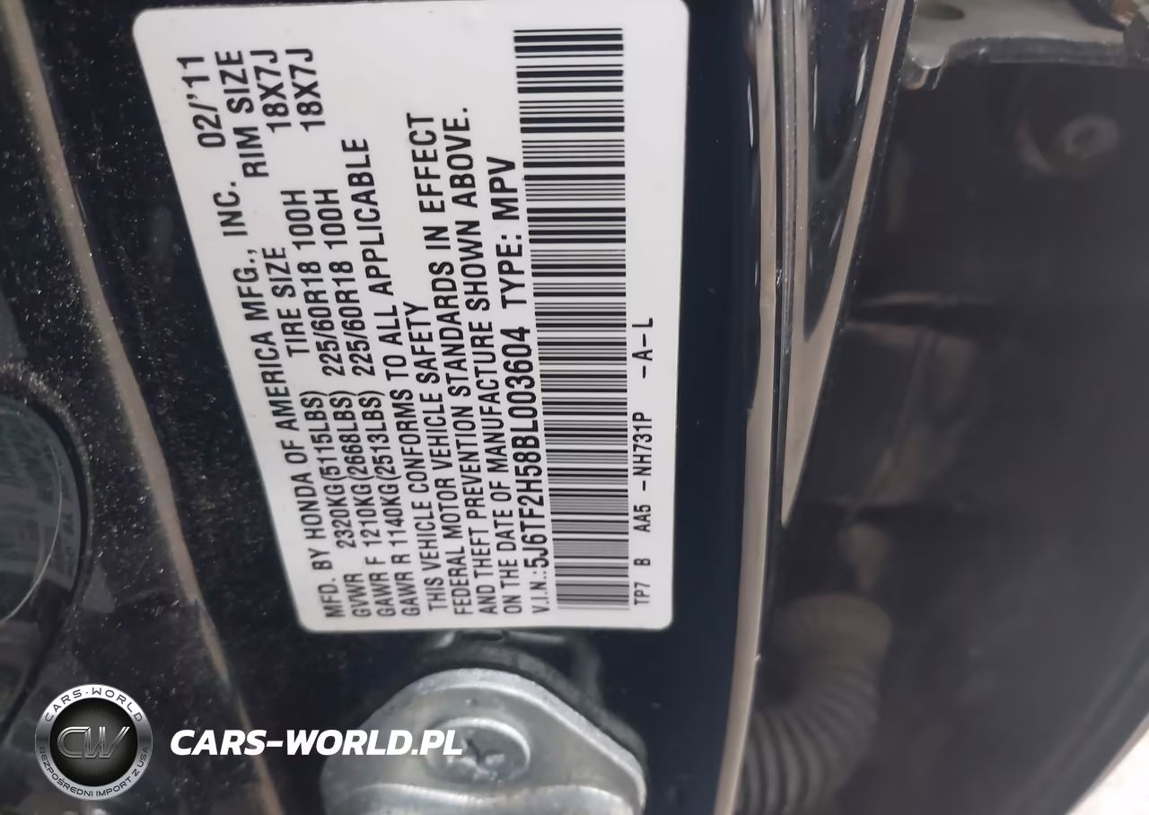 2011 Honda Accord Crosstour Ex-L VIN:5J6TF2H58BL003604 - 9