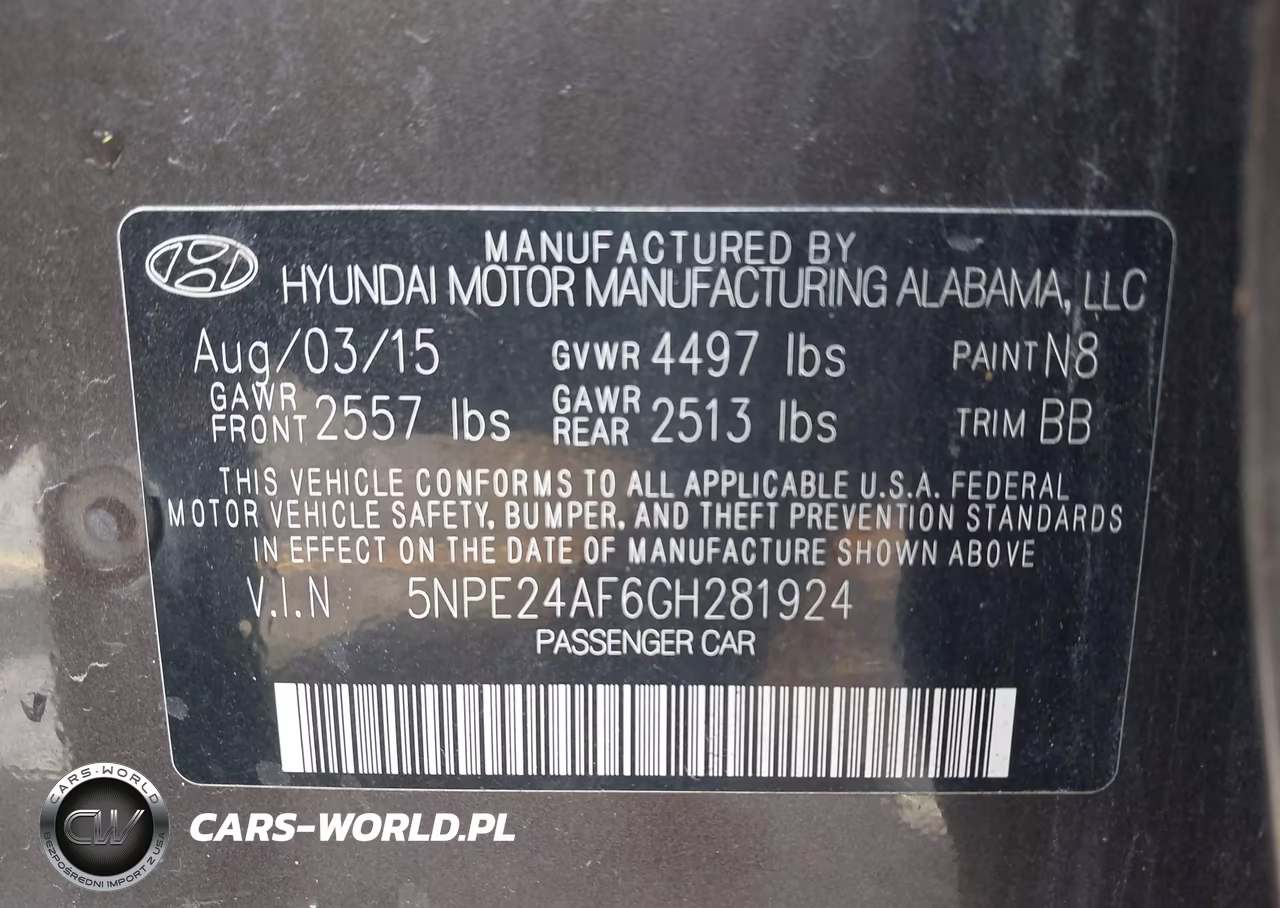 2016 Hyundai Sonata Se VIN:5NPE24AF6GH281924 - 9