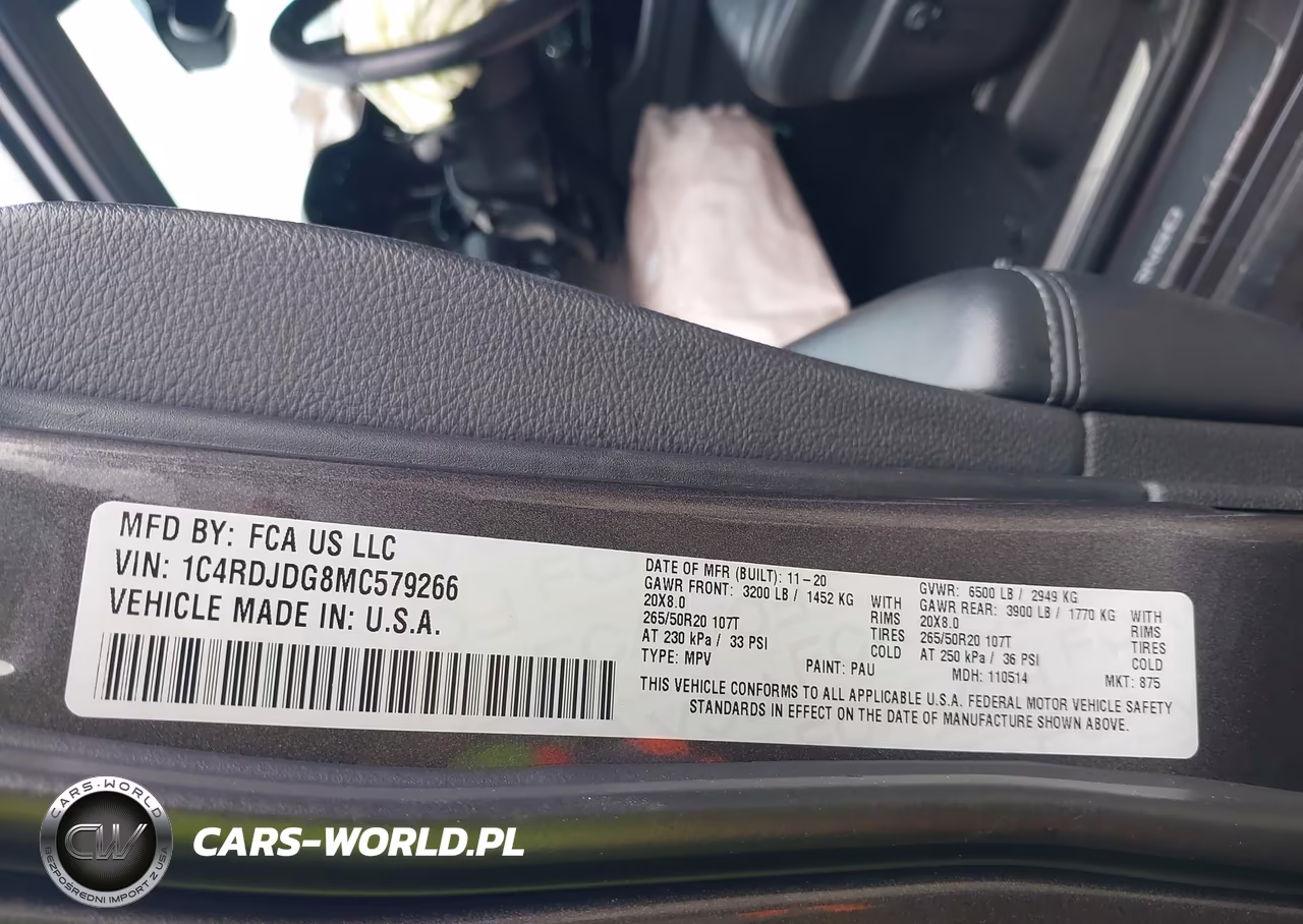 2021 Dodge Durango Gt Plus Awd VIN:1C4RDJDG8MC579266 - 9