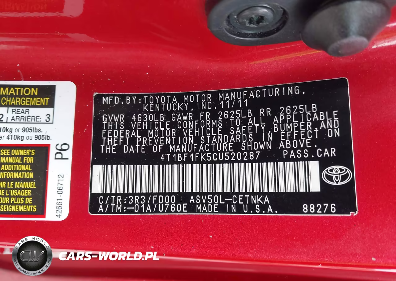 2012 Toyota Camry Le VIN:4T1BF1FK5CU520287 - 9