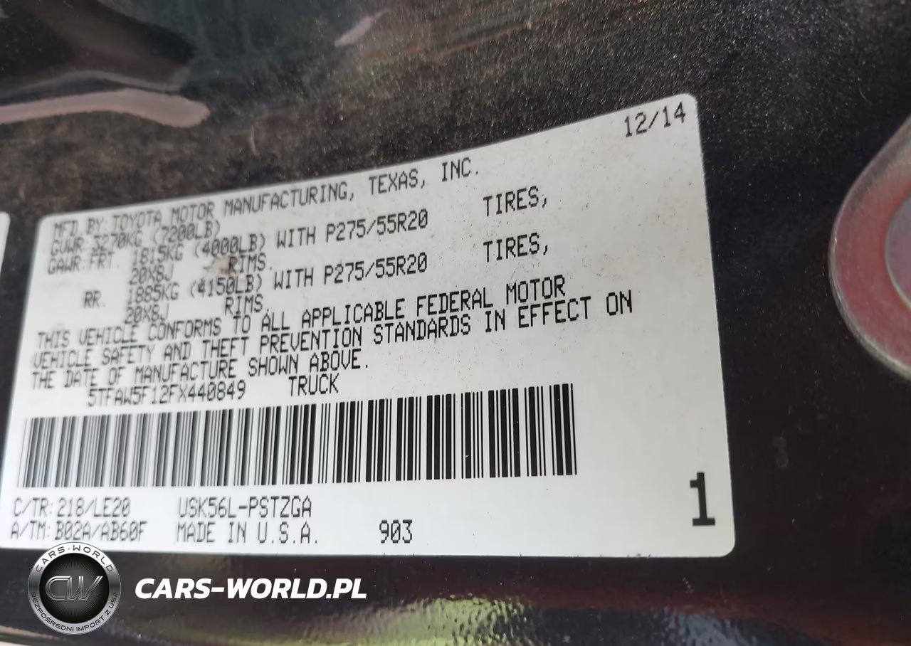 2015 Toyota Tundra Platinum 5.7L V8 VIN:5TFAW5F12FX440849 - 9