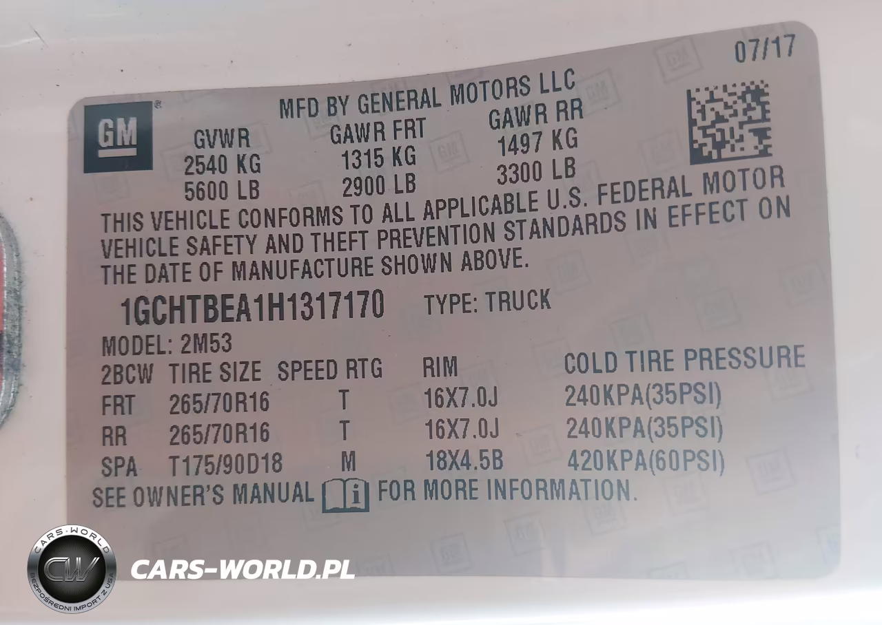 2017 Chevrolet Colorado 4Wd Wt VIN:1GCHTBEA1H1317170 - 9