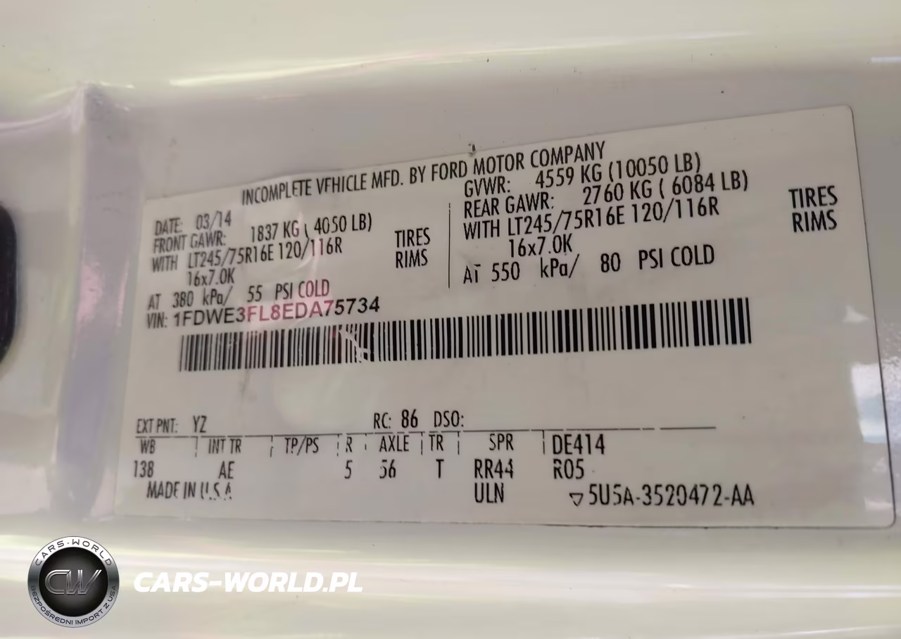 2014 Ford E-350 Cutaway VIN:1FDWE3FL8EDA75734 - 8