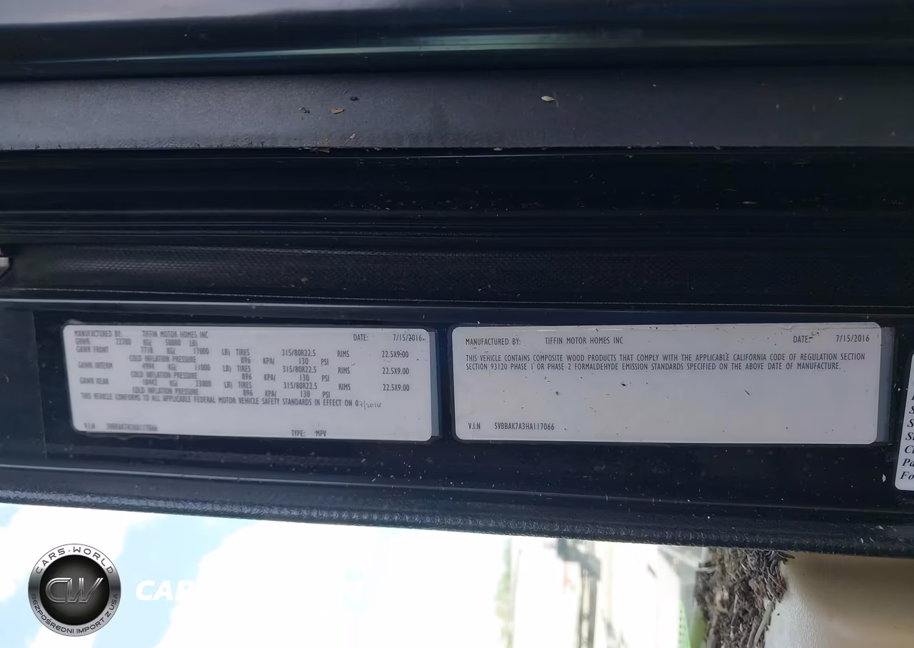 2017 Tiffin Motorhomes Inc Allegro Bus VIN:5VBBAK7A3HA117066 - 7