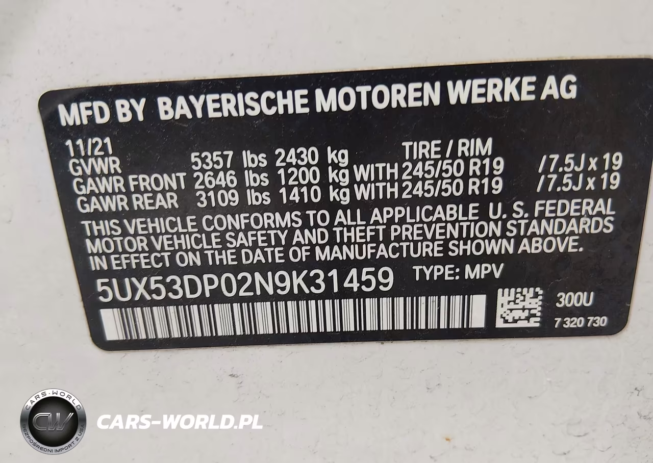 2022 BMW X3 xDrive30I VIN:5UX53DP02N9K31459 - 9
