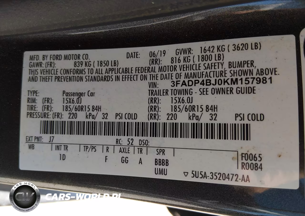 2019 Ford Fiesta Se VIN:3FADP4BJ0KM157981 - 9