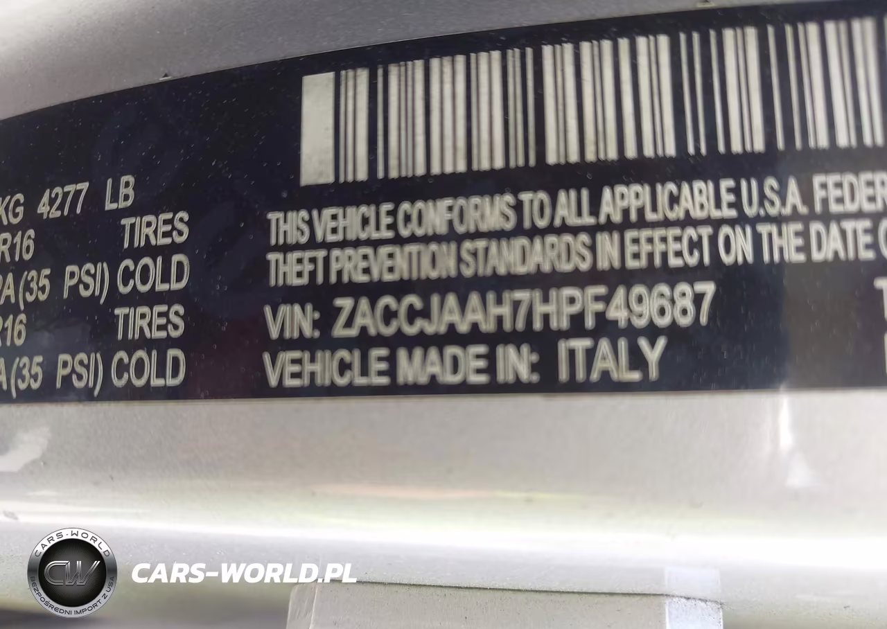 2017 Jeep Renegade Sport VIN:ZACCJAAH7HPF49687 - 9