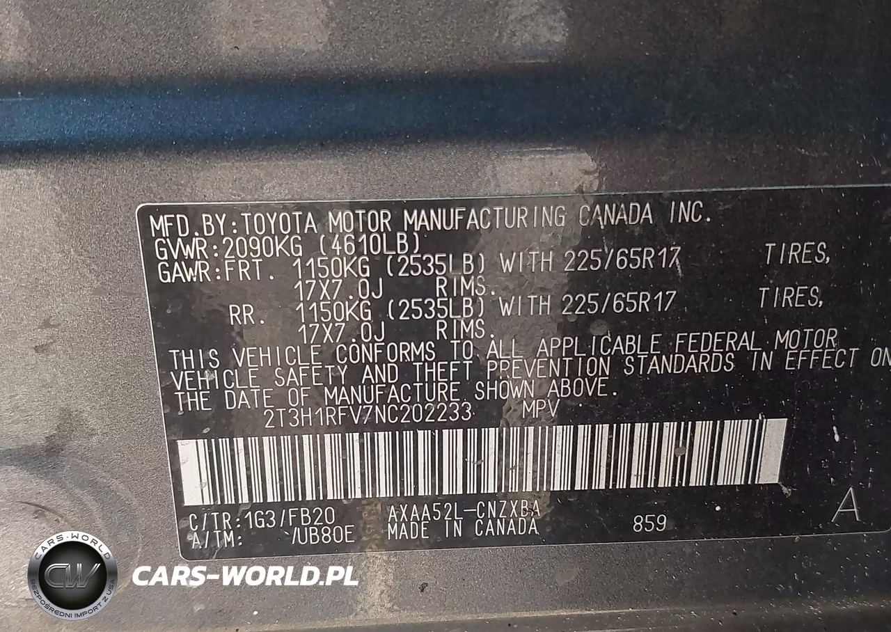 2022 Toyota Rav4 Le VIN:2T3H1RFV7NC202233 - 9