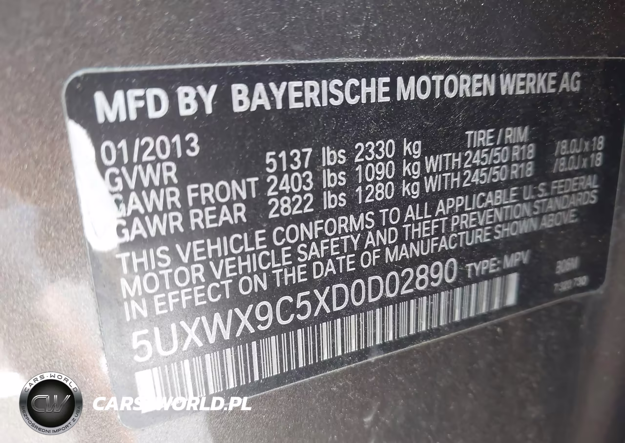 2013 BMW X3 xDrive28I VIN:5UXWX9C5XD0D02890 - 9