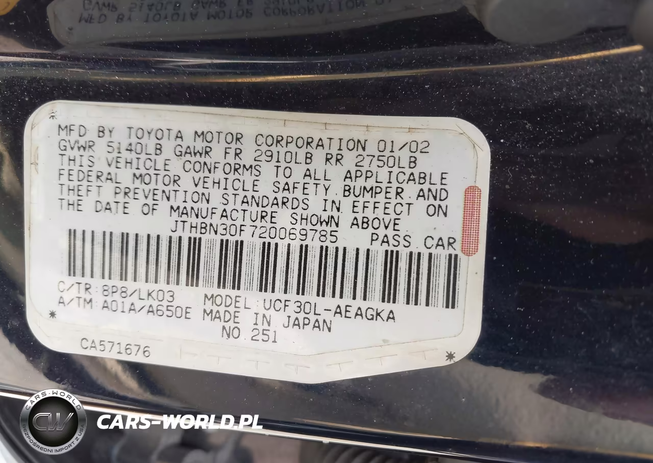 2002 Lexus Ls 430 VIN:JTHBN30F720069785 - 9