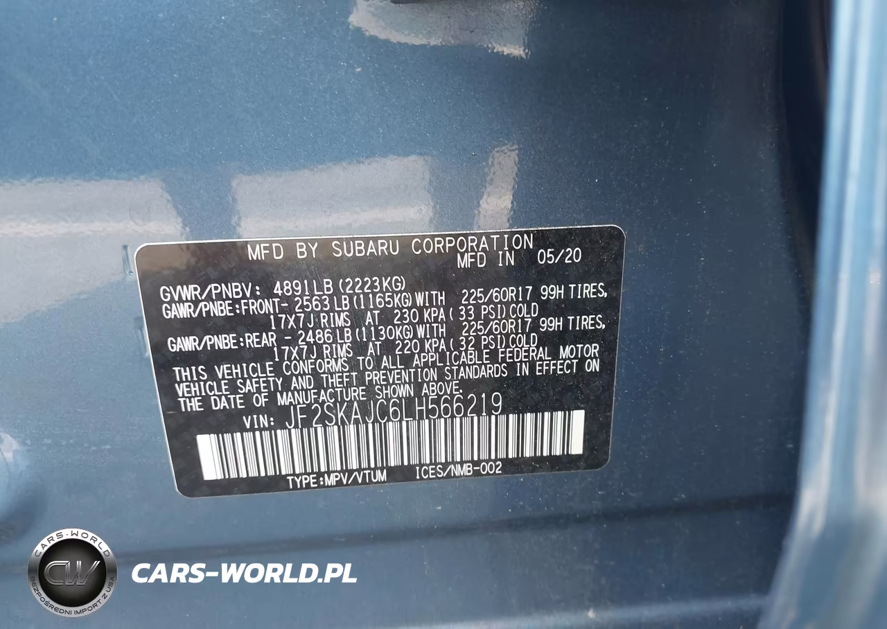 2020 Subaru Forester Premium VIN:JF2SKAJC6LH566219 - 9