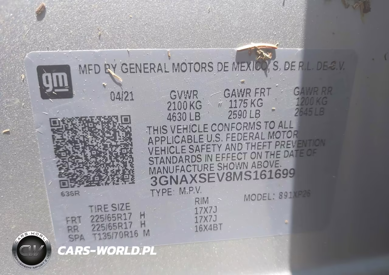2021 Chevrolet Equinox Awd Ls VIN:3GNAXSEV8MS161699 - 9