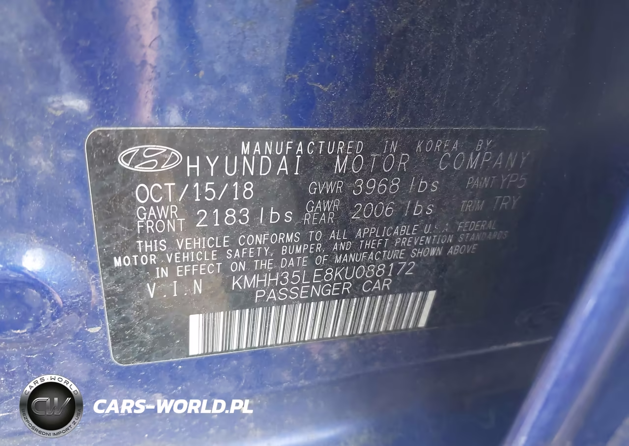 2019 Hyundai Elantra Gt VIN:KMHH35LE8KU088172 - 9